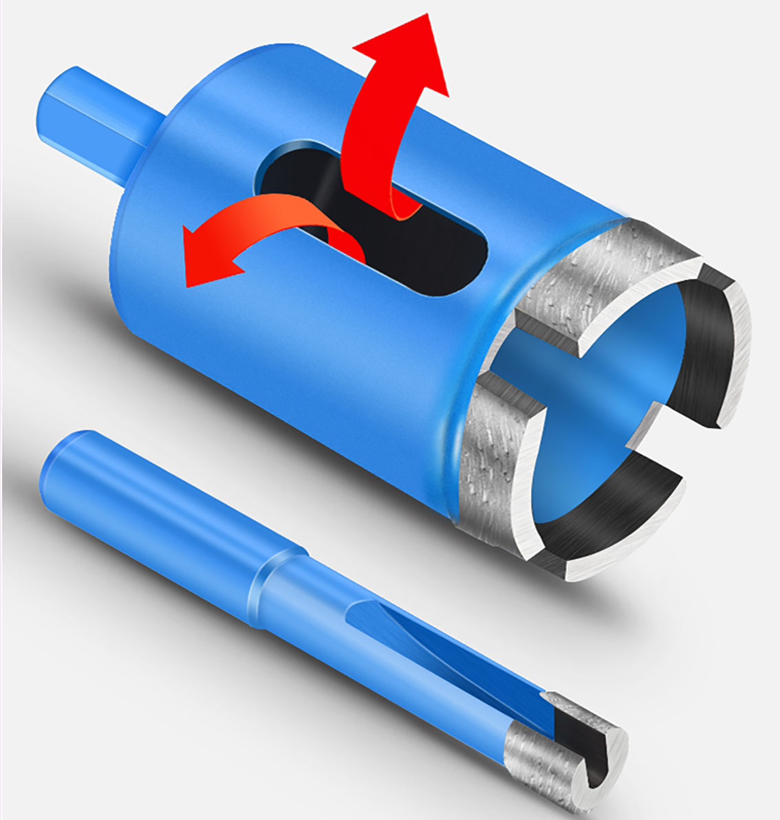 Core Drill Bit Diamond 100Mm - 6 مللي متر-100 مللي متر الأزرق
