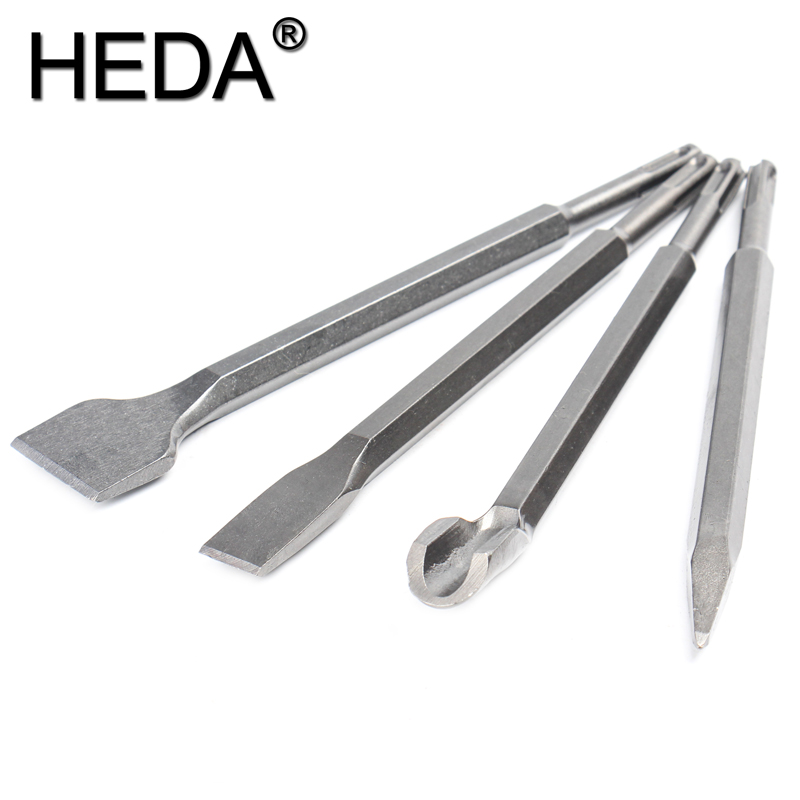 Rotary Hammer Chisel Bit Flat - 4 قطعة/المجموعة إزميل مع SDS Plus