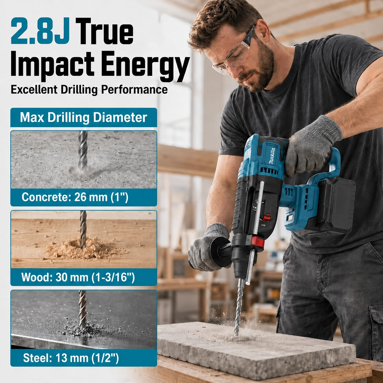 Rotary Hammer Drill 26Mm - ماكيتا DHR242 18 فولت LXT ®