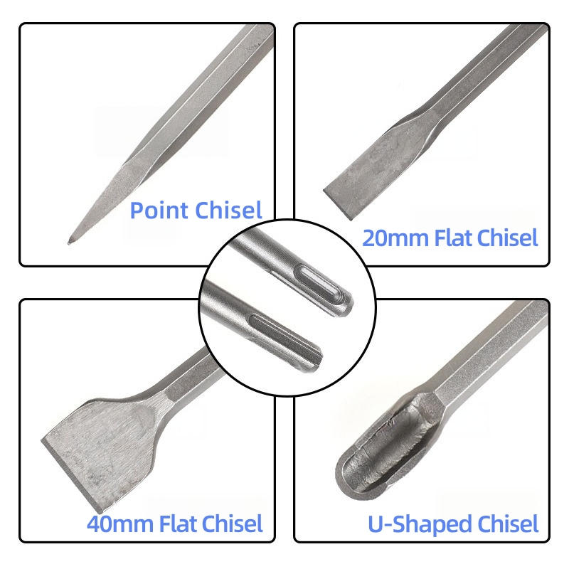 مجموعة إزميل SDS Plus 250 مم،  - مراجعة Rotary Hammer Chisel Bit Flat وسعره
