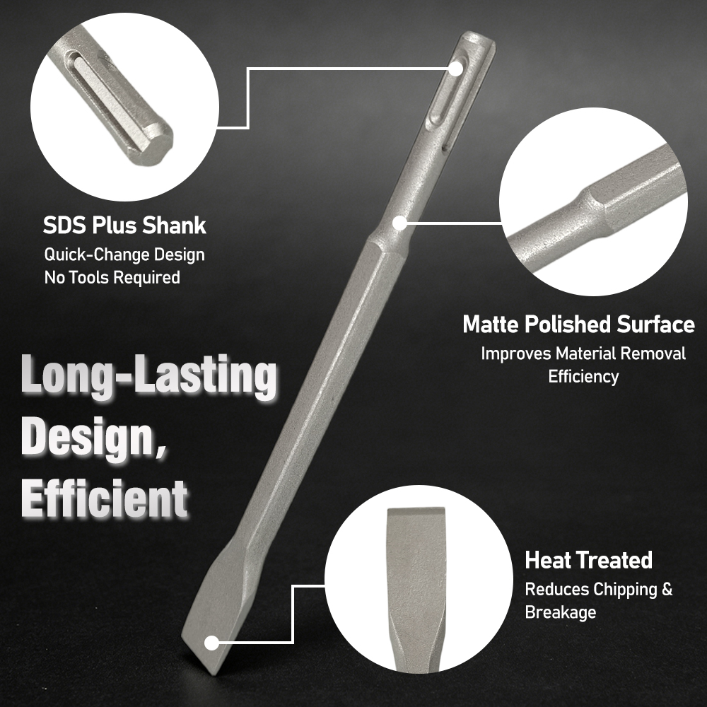 مجموعة من 5 قطع من أزاميل الحف - مراجعة Rotary Hammer Chisel Bit Flat وسعره