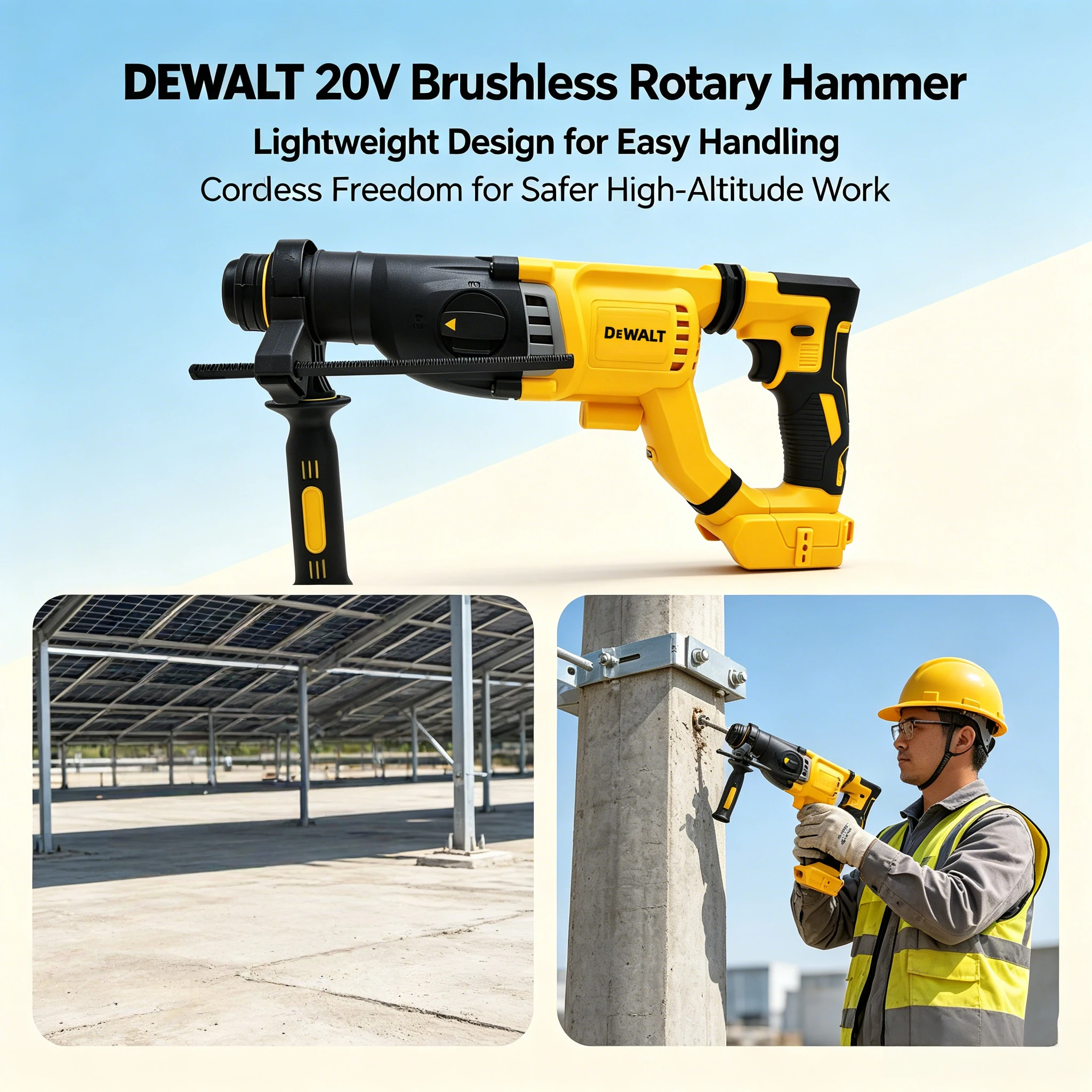 مطرقة دوارة لاسلكية بدون فرشاة - مراجعة Cordless Rotary Hammer 20V Brushless وسعره