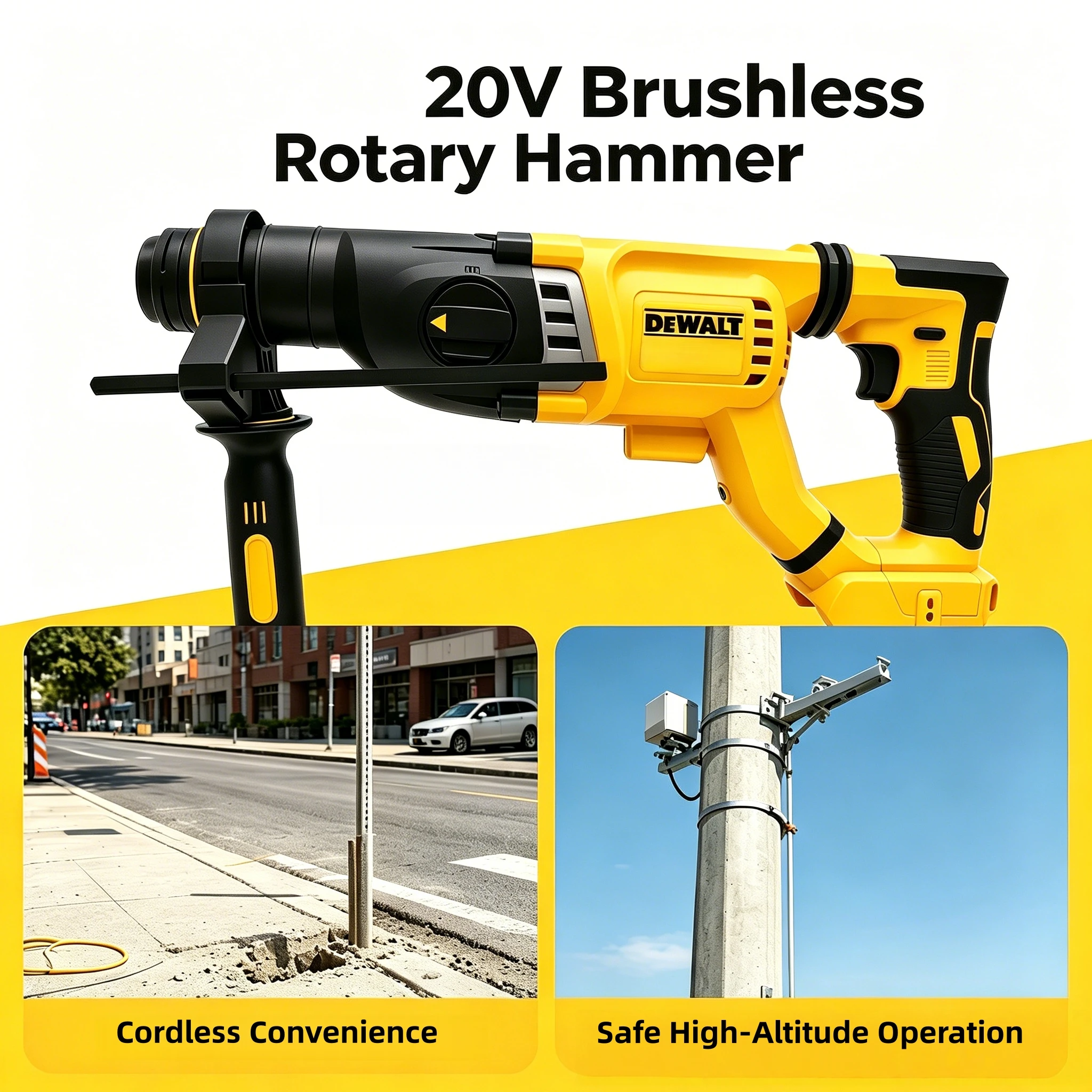 مطرقة دوارة لاسلكية بدون فرشاة - مراجعة Cordless Rotary Hammer 20V Brushless وسعره