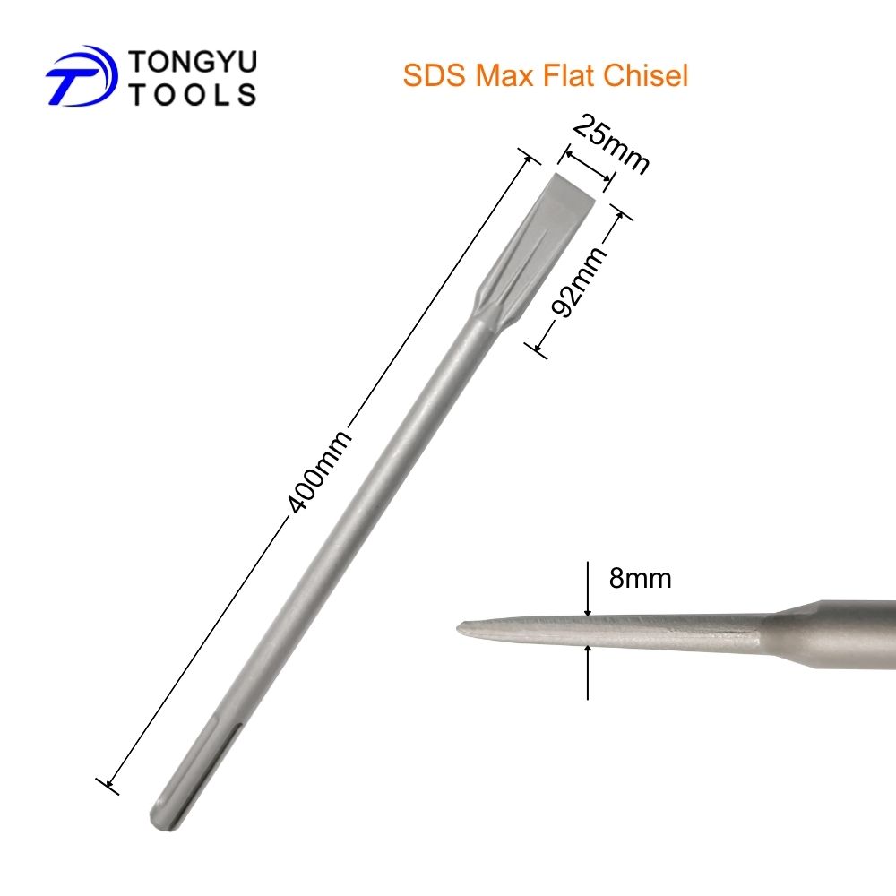مثقاب SDS Max المسطح 25x400 مم - مراجعة Rotary Hammer Chisel Bit Flat وسعره