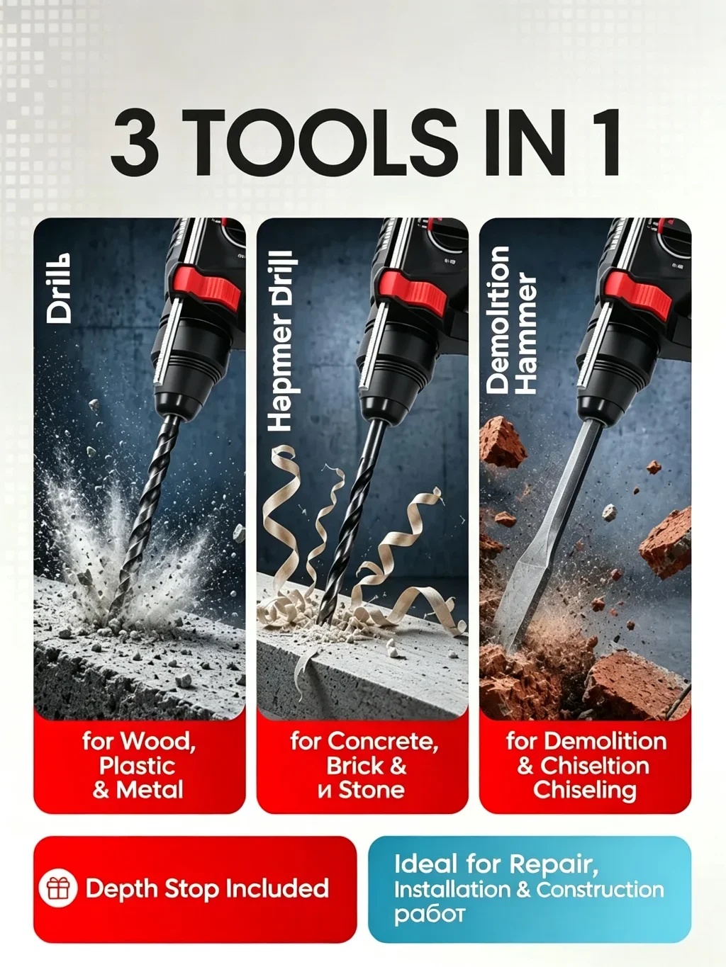 مثقاب ميلووكي M12 اللاسلكي الد - مراجعة Rotary Hammer Drill 26Mm وسعره
