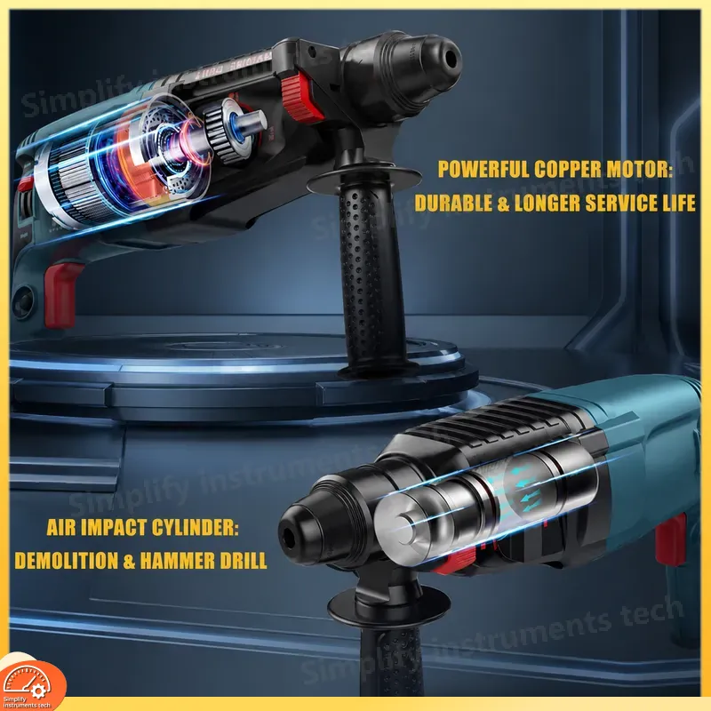 مثقاب دوار بقوة 800 واط مع نظا - مراجعة Rotary Hammer Drill Sds Plus 800W وسعره