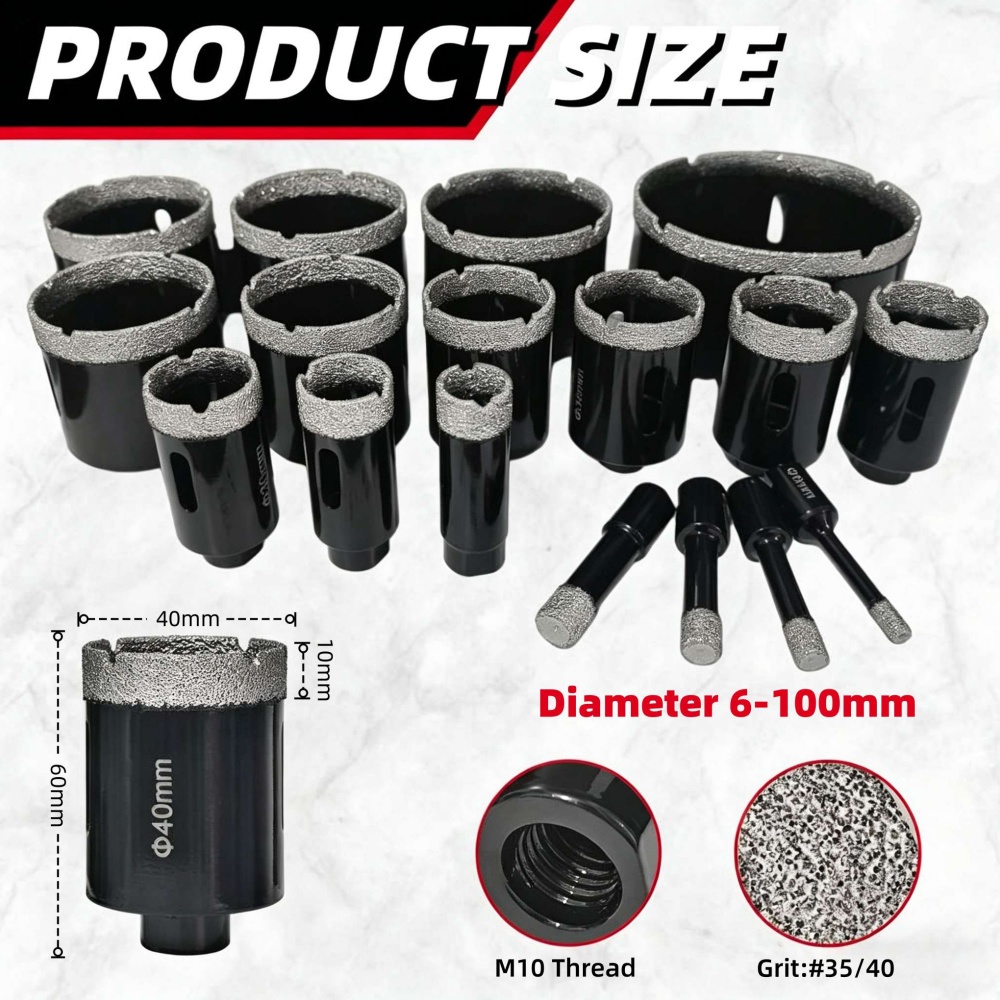 رؤوس حفر ماسية جافة 6-100 مم ل - مراجعة Core Drill Bit Diamond 100Mm وسعره