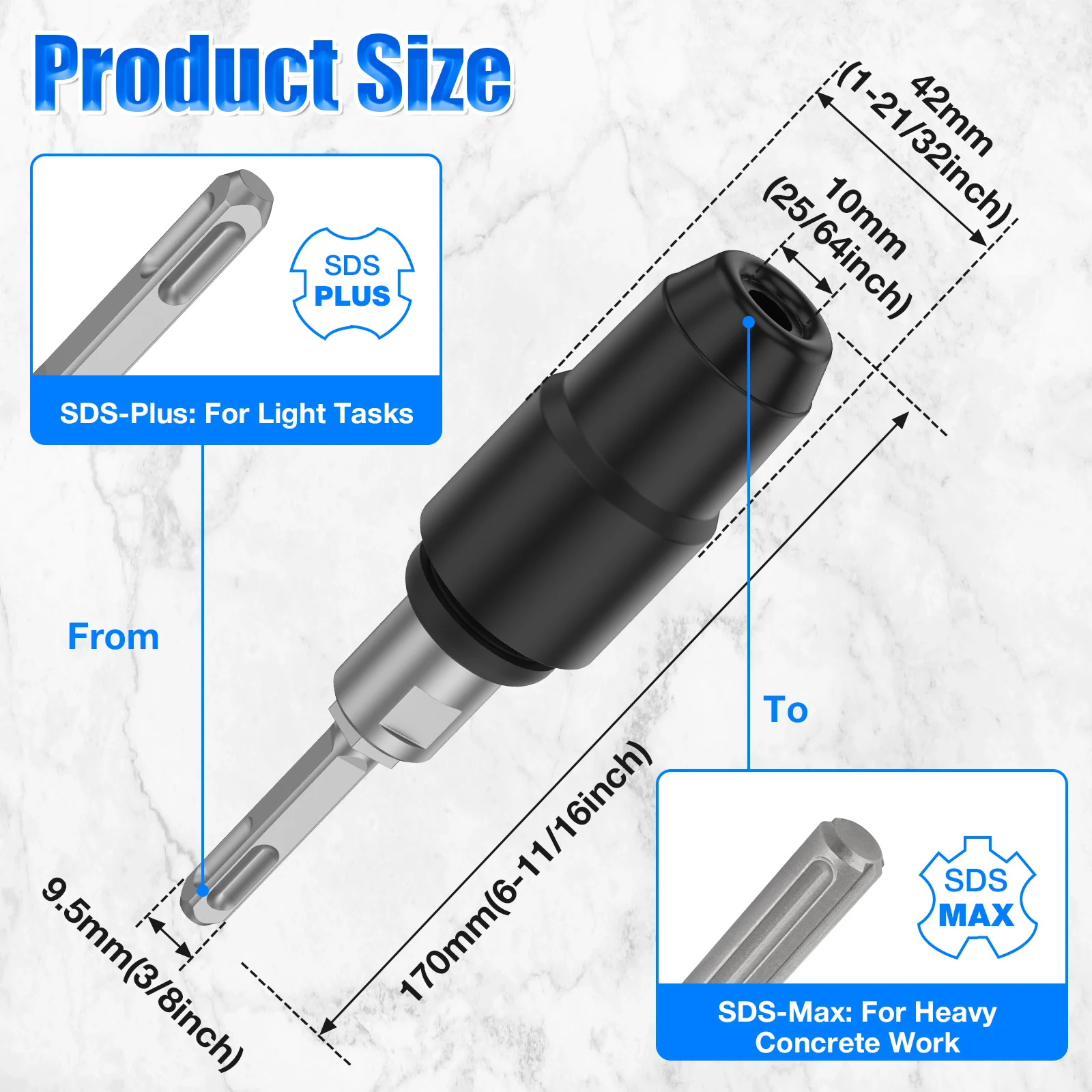 SDS-Plus إلى SDS-Max محول للمط - مراجعة Sds Plus Chuck Adapter وسعره