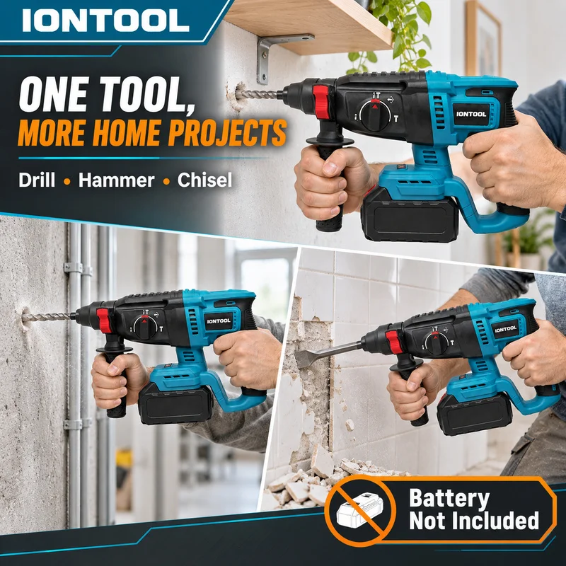 مثقاب دوار لاسلكي من IONTOOL ل - مراجعة Rotary Hammer Drill 26Mm وسعره