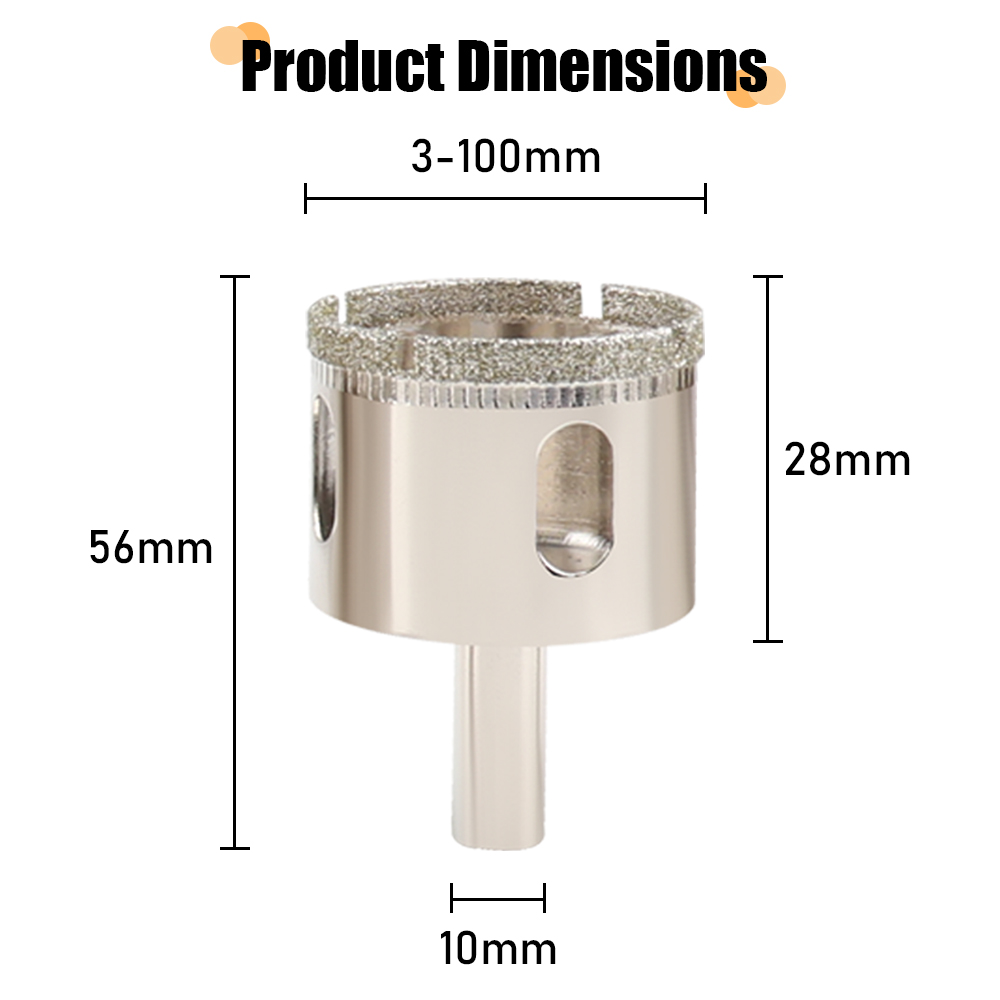 مثقاب زجاج ماسي مطلي 3-100 مم  - مراجعة Core Drill Bit Diamond 100Mm وسعره