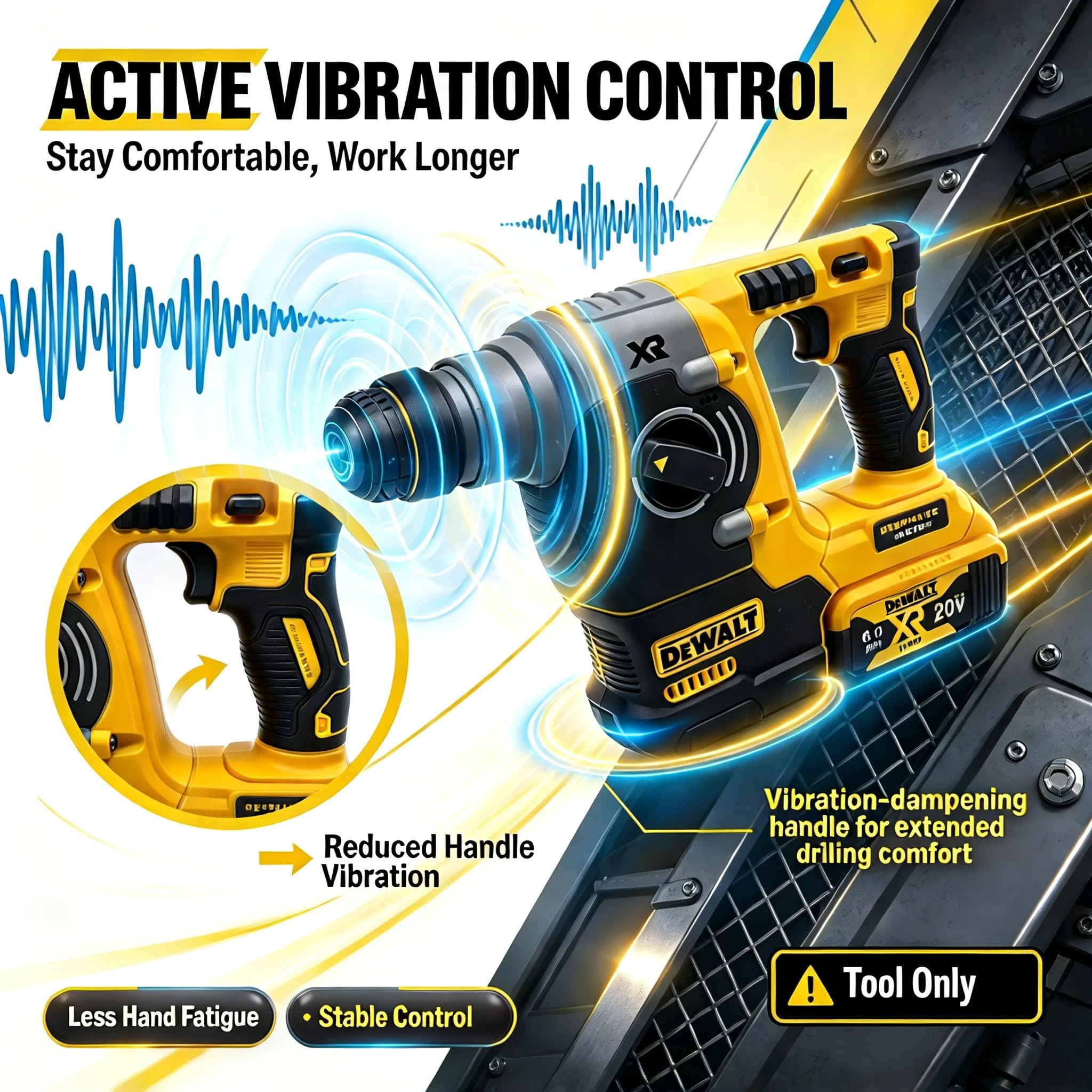 مثقاب دوار كهربائي لاسلكي من ن - مراجعة Cordless Rotary Hammer 20V Brushless وسعره