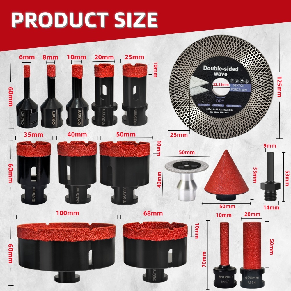 مجموعة رؤوس حفر ماسية لقطع الب - مراجعة Core Drill Bit Diamond 100Mm وسعره