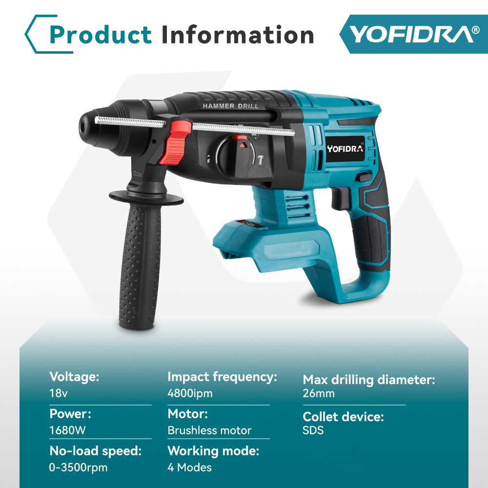 YOFIDRA 26 مللي متر مثقاب طرق  - مراجعة Rotary Hammer Drill 26Mm وسعره
