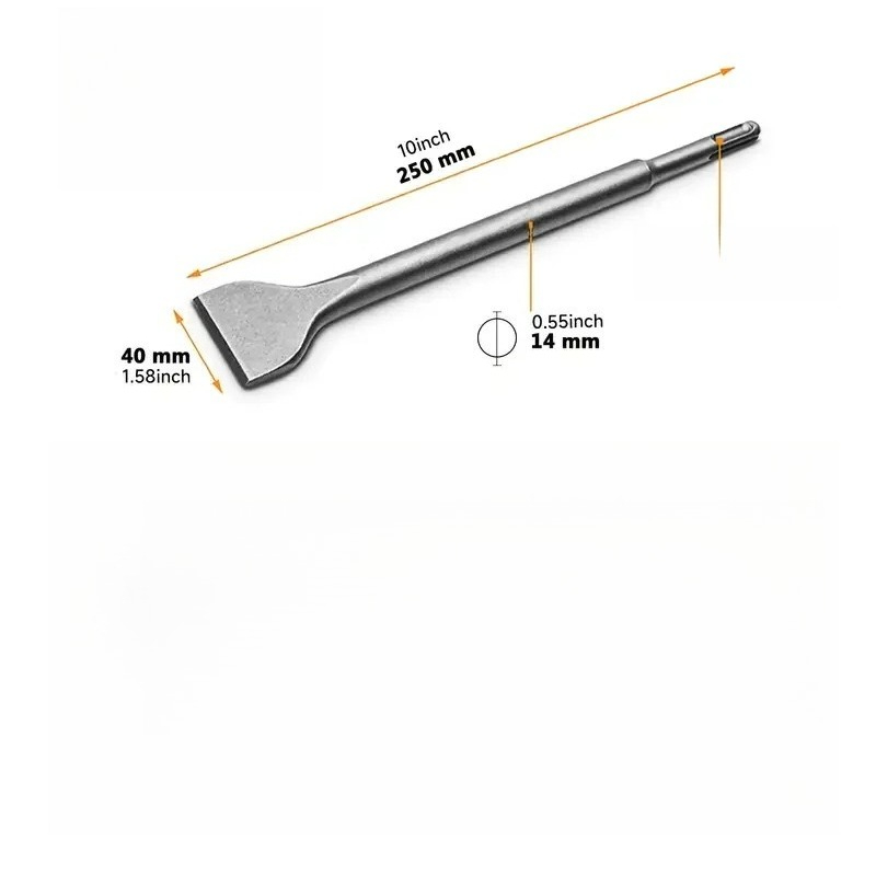 مثقاب خرساني للبناء، أزاميل تك - مراجعة Rotary Hammer Chisel Bit Flat وسعره
