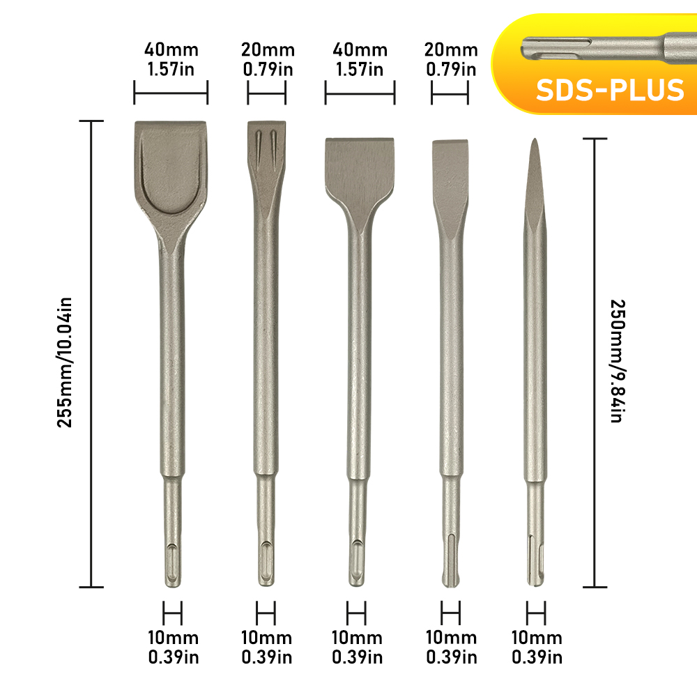 مجموعة رؤوس مطرقة دوارة SDS Pl - مراجعة Rotary Hammer Chisel Bit Flat وسعره
