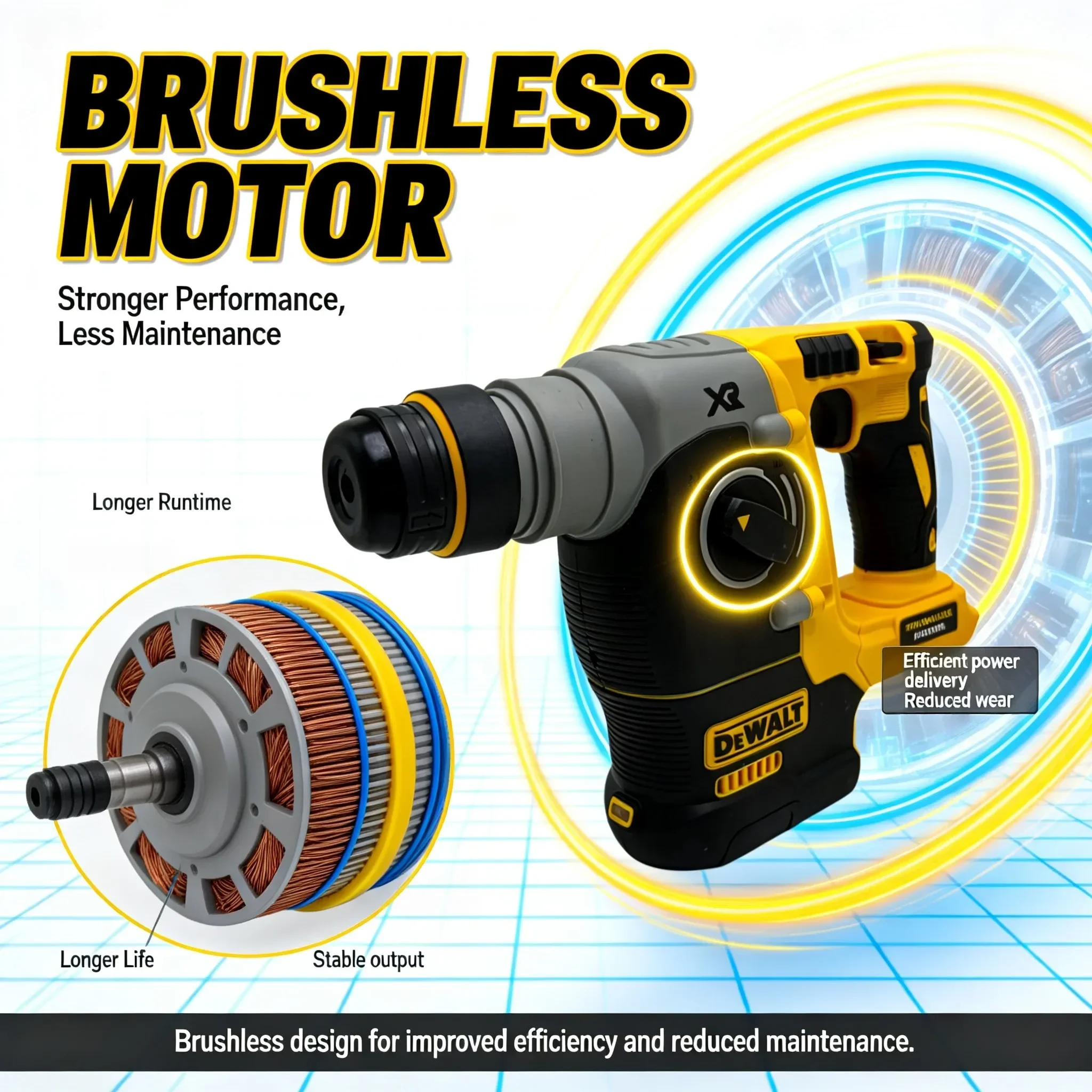 مطرقة دوارة لاسلكية DEWALT DCH - مراجعة Cordless Rotary Hammer 20V Brushless وسعره
