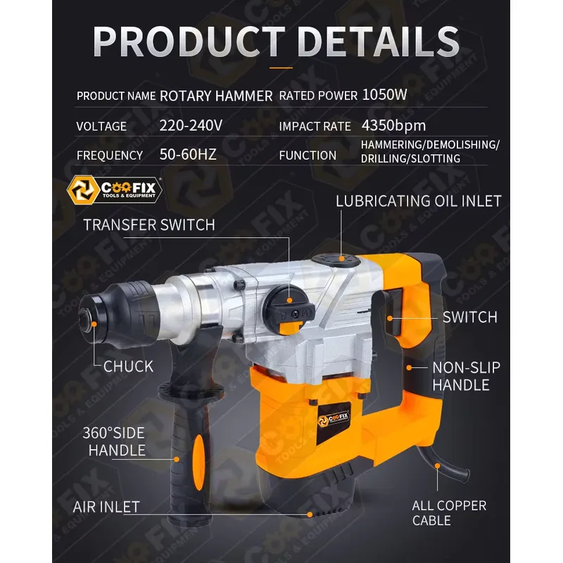 【CHIMU HOME】 مثقاب دوار SDS-Pl - مراجعة Rotary Hammer Drill 26Mm وسعره