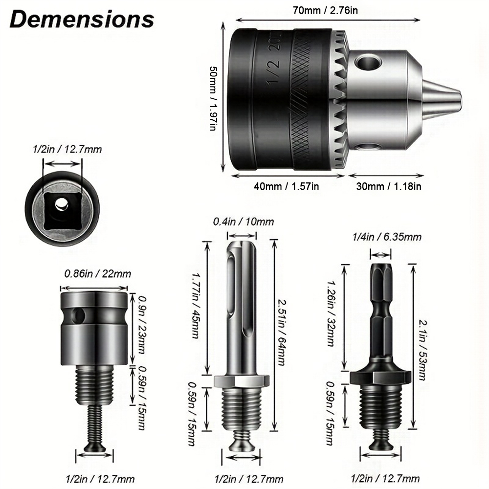 طقم من 5 قطع، مقبض مثقاب معدني - مراجعة Sds Plus Chuck Adapter وسعره