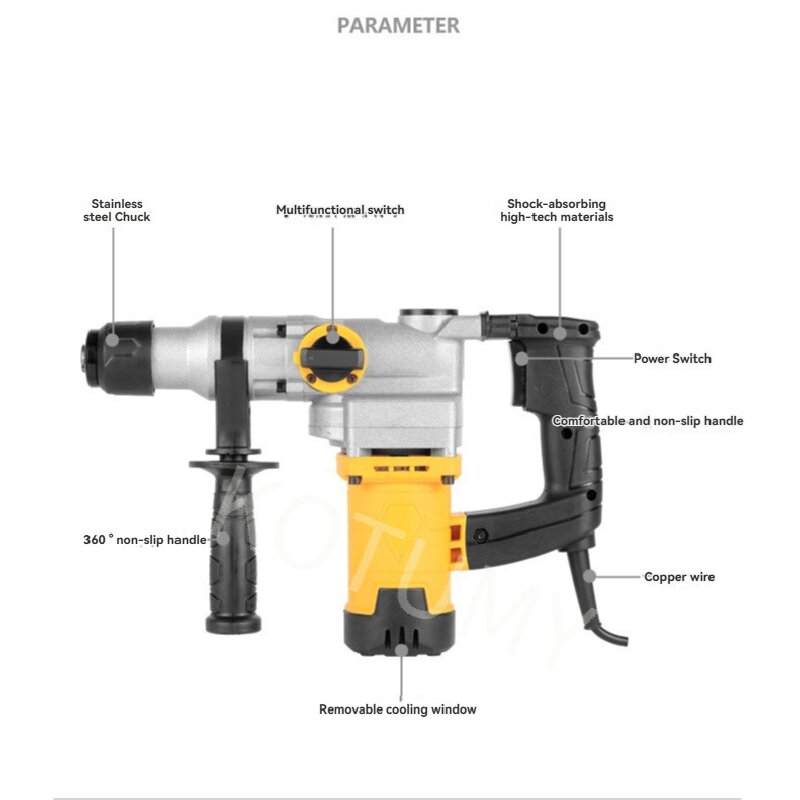 مطرقة كهربائية نحاسية بالكامل  - مراجعة Hammer Drill Concrete 13Mm وسعره